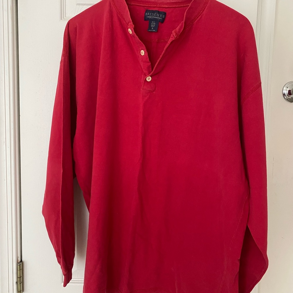 Men’s Vintage Britches Red Henley Shirt